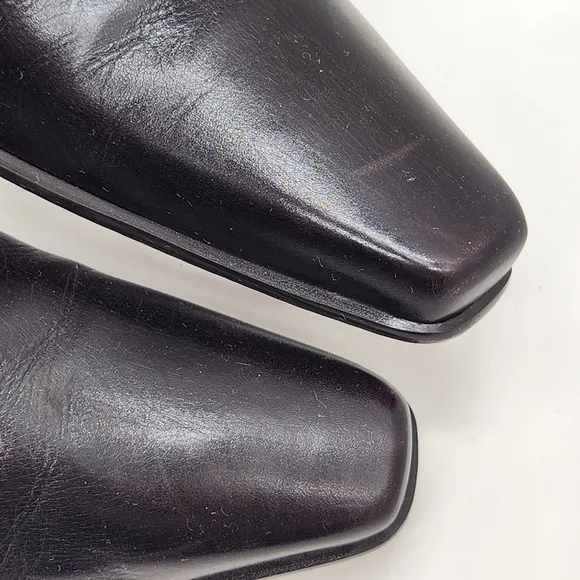Stuart Weitzman boots women's 7B brown glossy leather high heel mid calf luxury