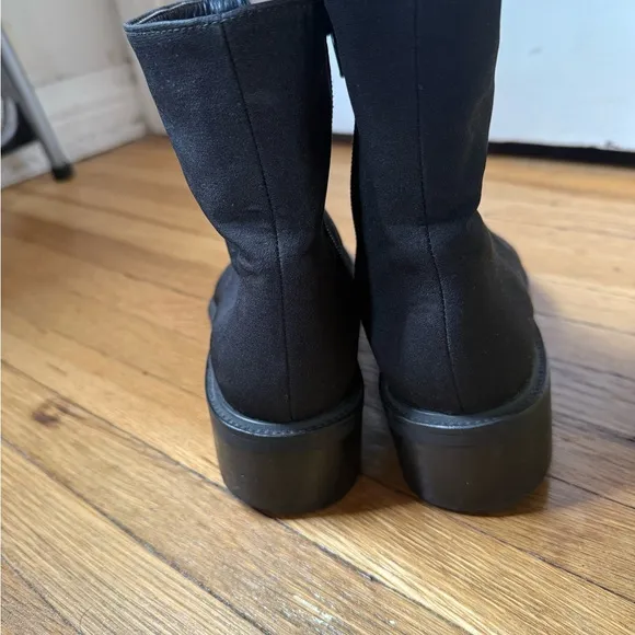 Stuart Weitzman Gore-Tex Square Toe Block Heel Ankle Boots | Size 7