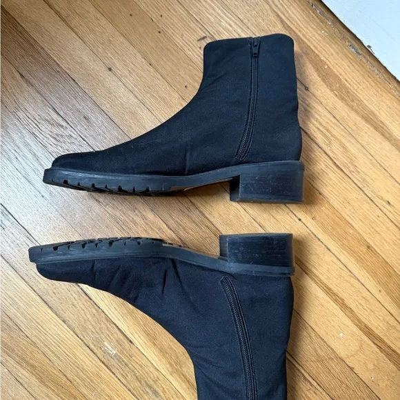 Stuart Weitzman Gore-Tex Square Toe Block Heel Ankle Boots | Size 7