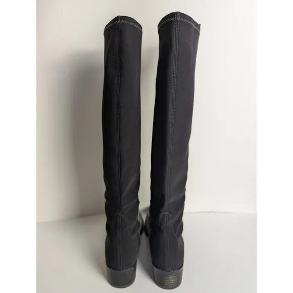Stuart‎ Weitzman Gray And Black 5050 Suede Knee Boots Size 7.5M Stretch Low Heel