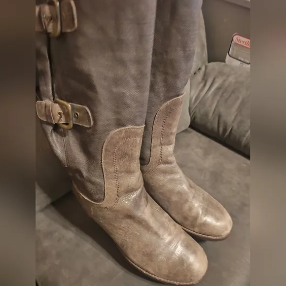 STUART WEITZMAN LUDLOW RIDING LEATHER BROWN BUCKLE BOOTS 10 M Gossip Girl