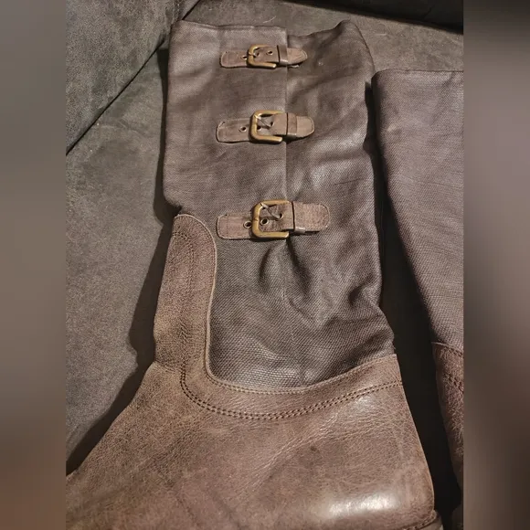STUART WEITZMAN LUDLOW RIDING LEATHER BROWN BUCKLE BOOTS 10 M Gossip Girl