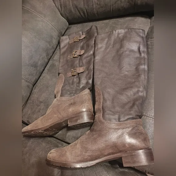STUART WEITZMAN LUDLOW RIDING LEATHER BROWN BUCKLE BOOTS 10 M Gossip Girl