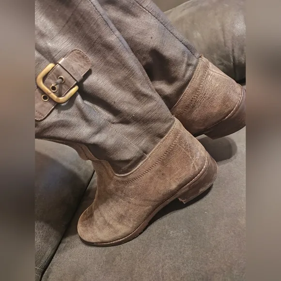 STUART WEITZMAN LUDLOW RIDING LEATHER BROWN BUCKLE BOOTS 10 M Gossip Girl