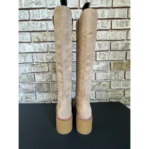 Stuart Weitzman Montana Slouch sand Suede Boots Size 6