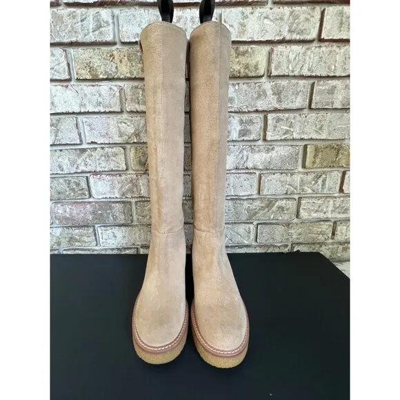 Stuart Weitzman Montana Slouch sand Suede Boots Size 6