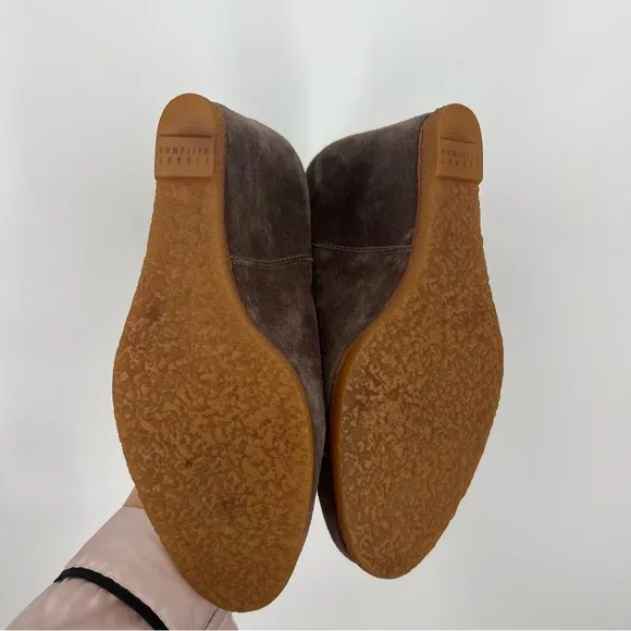 Stuart Weitzman Seal Grey Suede Bootscout Wedge Heel Ankle Boots