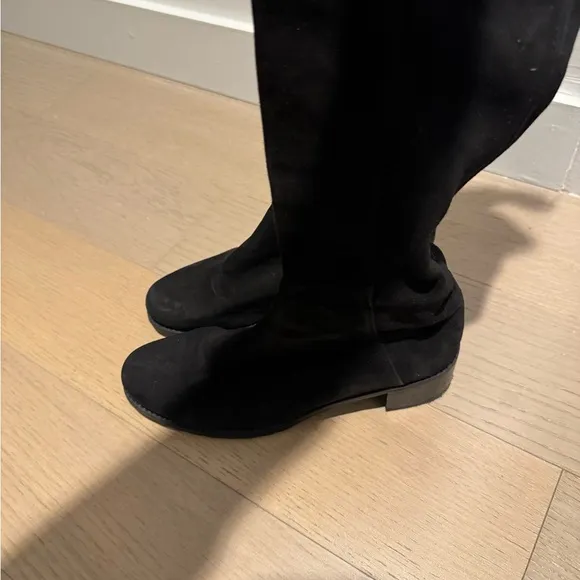 Stuart Weitzman Suede Black Knee High Boots
