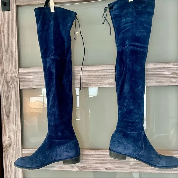 Stuart Weitzman Tieland Blue Over-the-Knee Boots