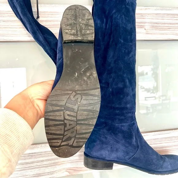 Stuart Weitzman Tieland Blue Over-the-Knee Boots