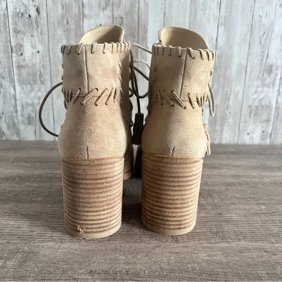 Stuart Weitzman Women’s Suede Whipstitch Trim Lace-Up Boots Size 6
