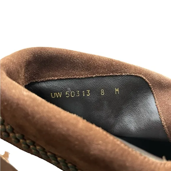 Stuart Weitzman Yadastud Brown Suede Bronze Stud Moto Ankle Boots Size 8M