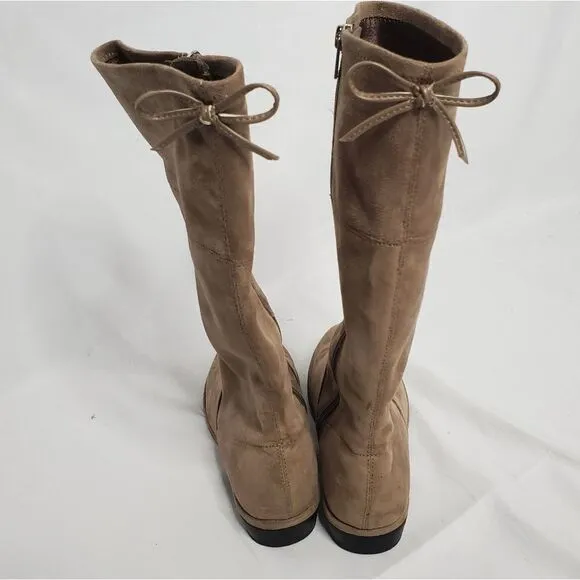 STUART WEITZMAN tan boots lowland bow suede riding 5/36