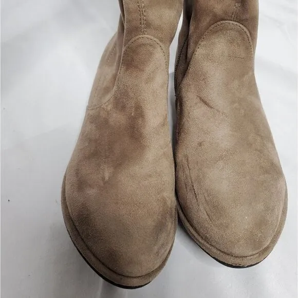 STUART WEITZMAN tan boots lowland bow suede riding 5/36