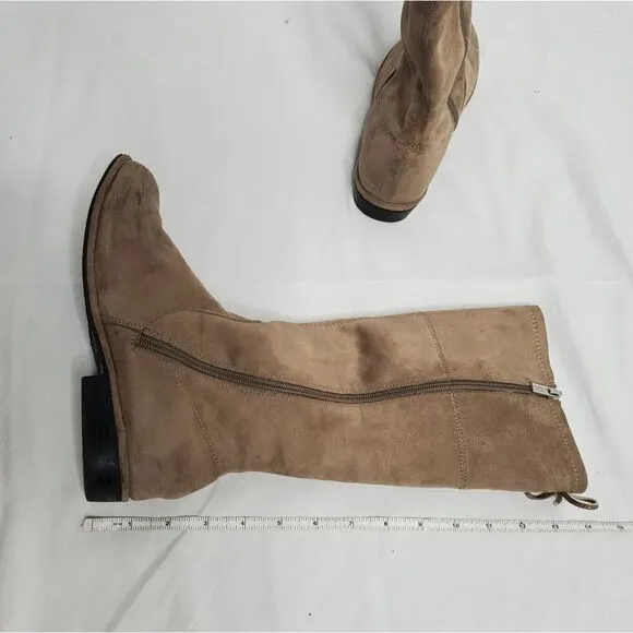 STUART WEITZMAN tan boots lowland bow suede riding 5/36