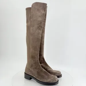 STUART WEITZMAN Women'S 5050 Bold Suede Over The Knee Boots Charcoal Size 6.5B