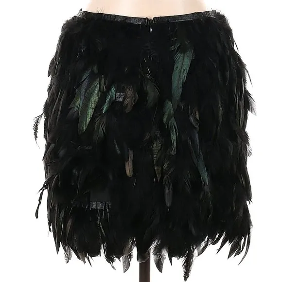 💥STUNNING💥Genuine Feather Mini Skirt in Black