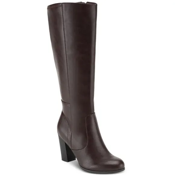 Style &amp; Co‎ Brown Heeled Boots with Chunky Block Heel