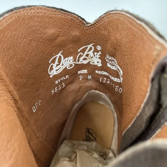 Sundance Dan Post Cowboy Boots Studded $288 Suede 8 M Brown