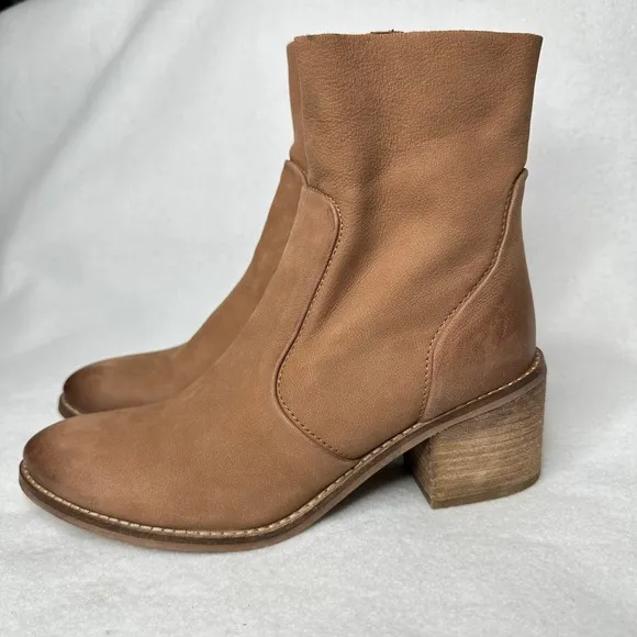 Sundance Diba True Majes Tic Boots Mid Calf Ankle Bootie Chunky Block Heel Sz 7