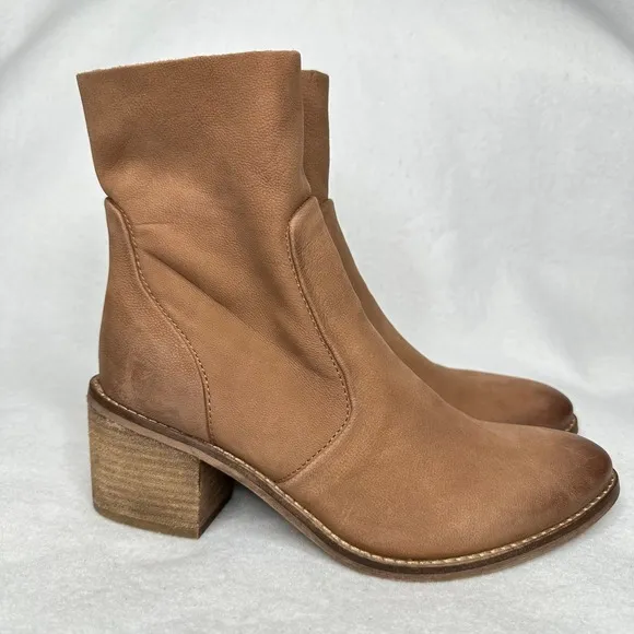 Sundance Diba True Majes Tic Boots Mid Calf Ankle Bootie Chunky Block Heel Sz 7