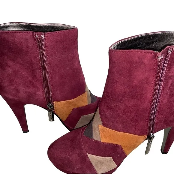 Sz 6 Sacha London Jero Boots Booties Ankle Suede Red Womens