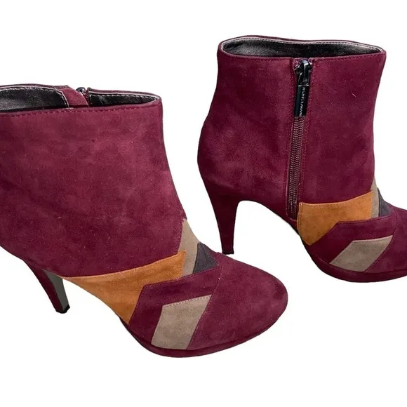 Sz 6 Sacha London Jero Boots Booties Ankle Suede Red Womens