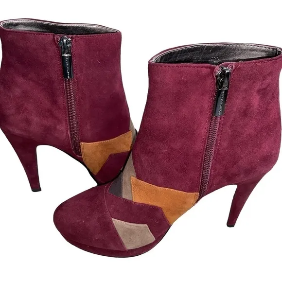 Sz 6 Sacha London Jero Boots Booties Ankle Suede Red Womens