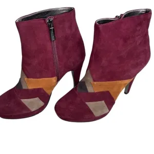 Sz 6 Sacha London Jero Boots Booties Ankle Suede Red Womens
