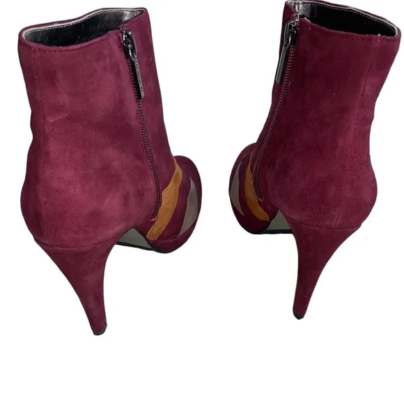 Sz 6 Sacha London Jero Boots Booties Ankle Suede Red Womens