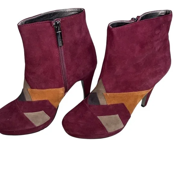 Sz 6 Sacha London Jero Boots Booties Ankle Suede Red Womens