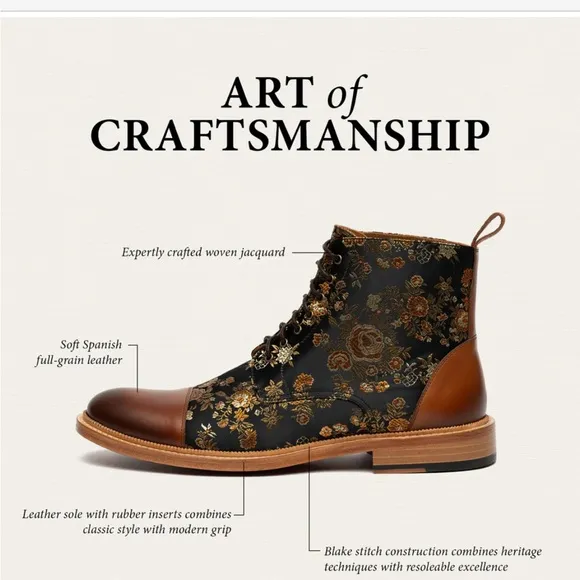 Taft Black and Brown Boots Classic Ankle-High Design