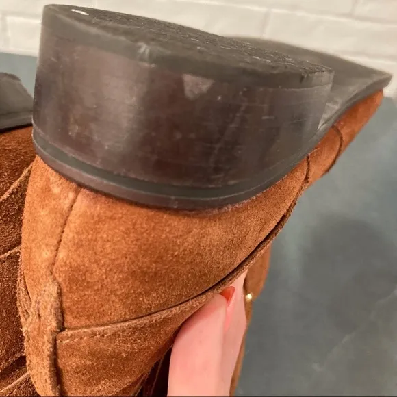 Talbots 8 chestnut suede wool lined boots