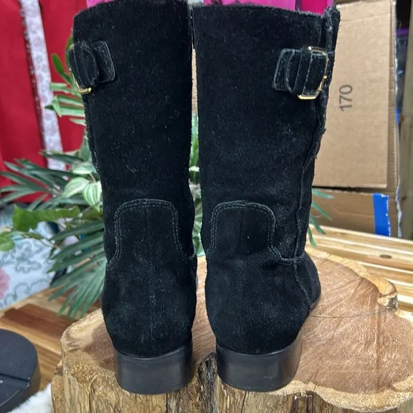 Talbots Black Suede Tinley Boots size 8 B made in‎ Brazil