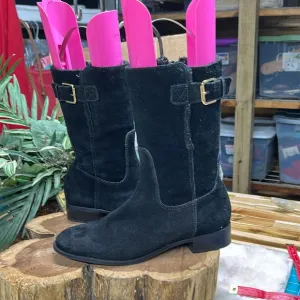Talbots Black Suede Tinley Boots size 8 B made in‎ Brazil