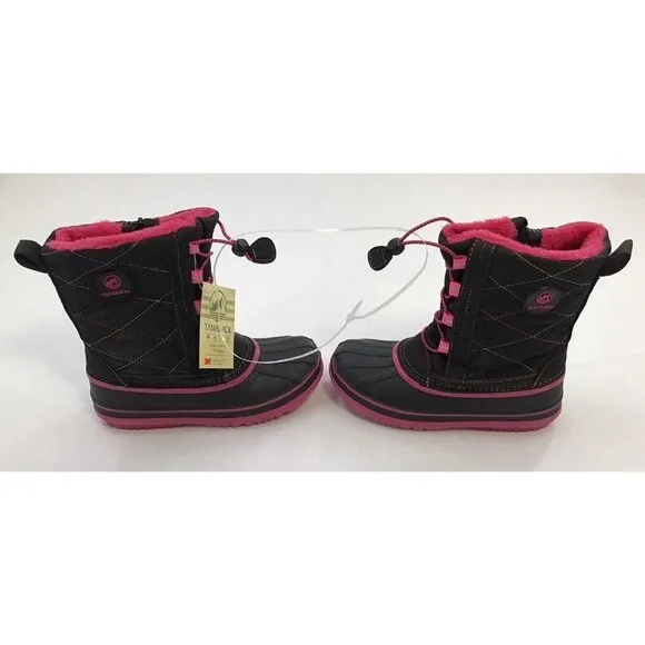 Tamarack Girls Size 13 Ice Breaker Snow Boots 3M Thinsulate Pink Black Warm