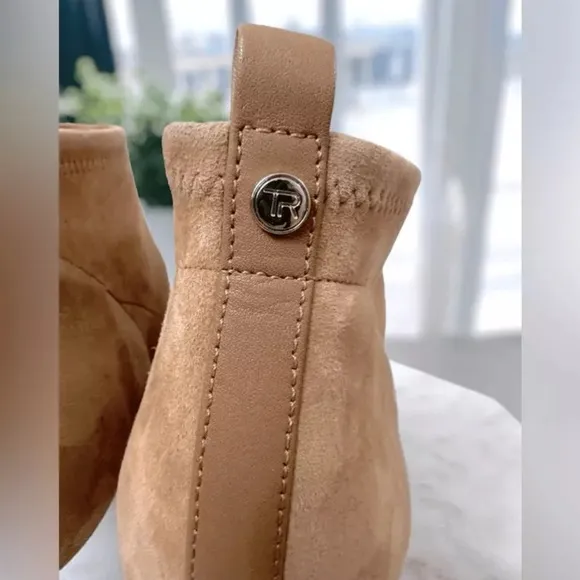 Taryn rose suede ankle heel boots brown