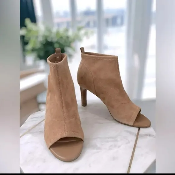 Taryn rose suede ankle heel boots brown