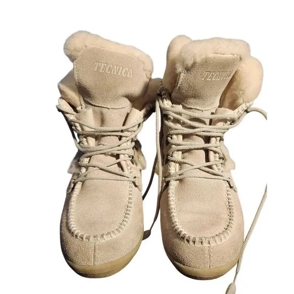 Tecnica Women's NWOT Tan Boots Fur Leather Suede Sz EU 36 Size 5.5