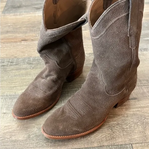 Tecova Brown Suede Cowboy Boots 10D