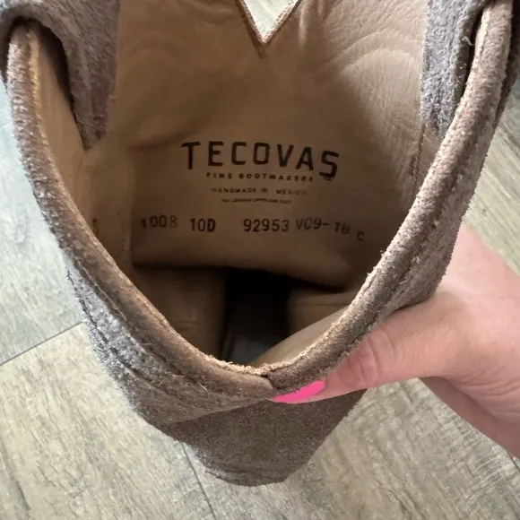 Tecova Brown Suede Cowboy Boots 10D