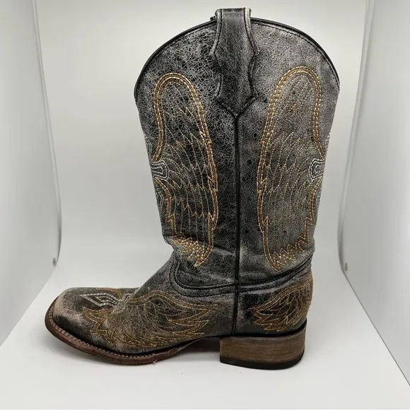 Teens Corral Leather Boots Size 4