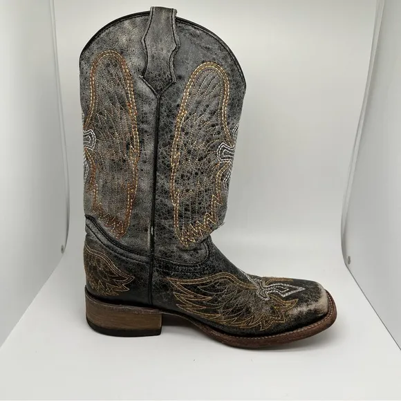 Teens Corral Leather Boots Size 4