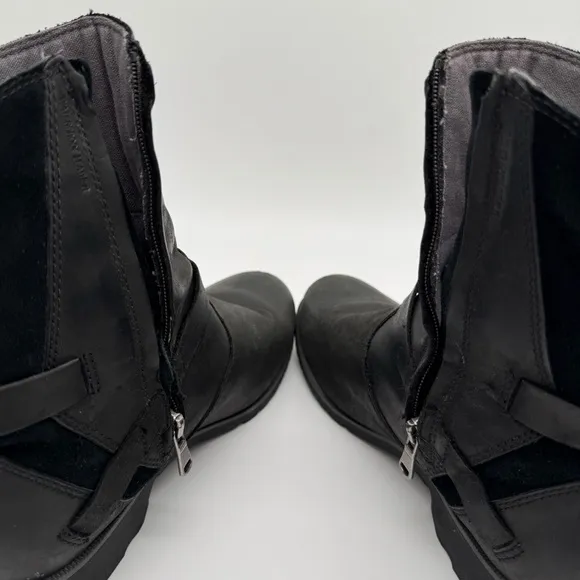 Teva De La Vina Black Leather Suede Boots Size 7