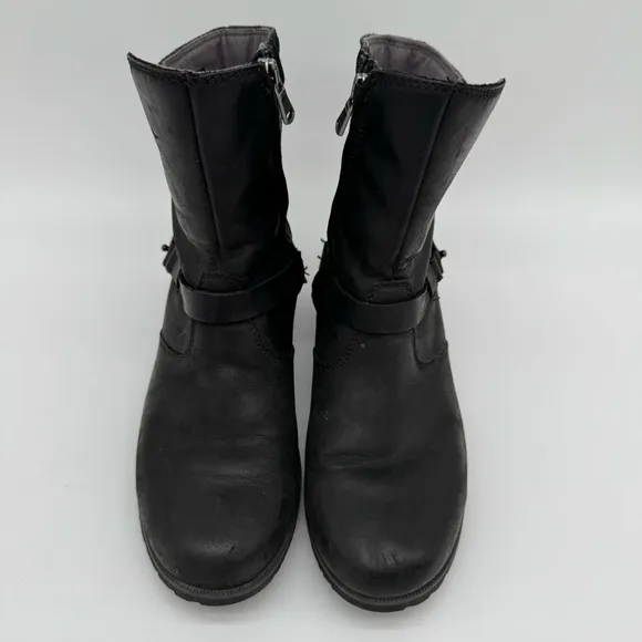 Teva De La Vina Black Leather Suede Boots Size 7