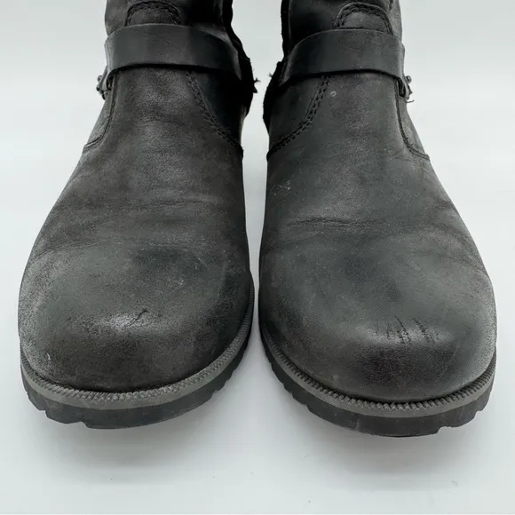 Teva De La Vina Black Leather Suede Boots Size 7