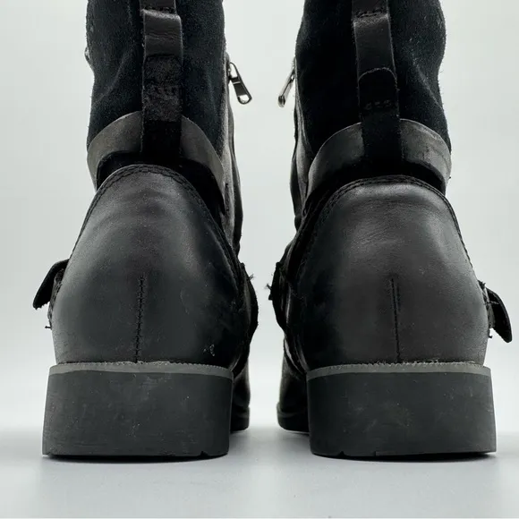Teva De La Vina Black Leather Suede Boots Size 7