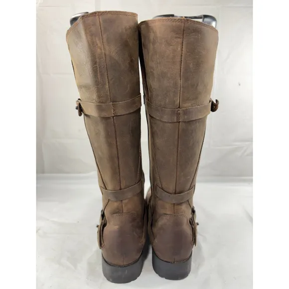 TEVA DE LA VINA BROWN WATERPROOF LEATHER TALL BOOTS SIZE 9