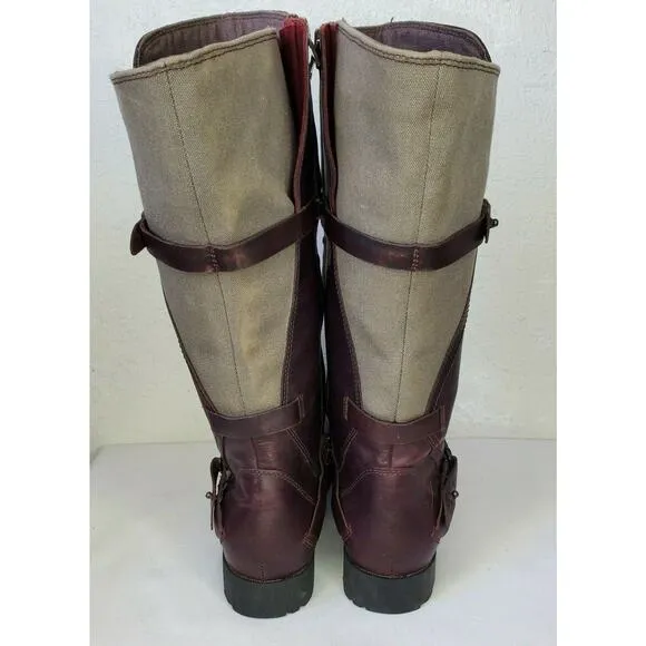 TEVA Womens Size 8 De La Vina Tall Waterproof Brown Leather Zipper Boots Riding