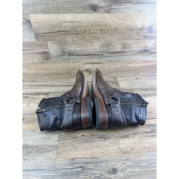 Texas BunkHouse Boots Womens Size 7 Genuine Brown Leather Zip Up Mande I…